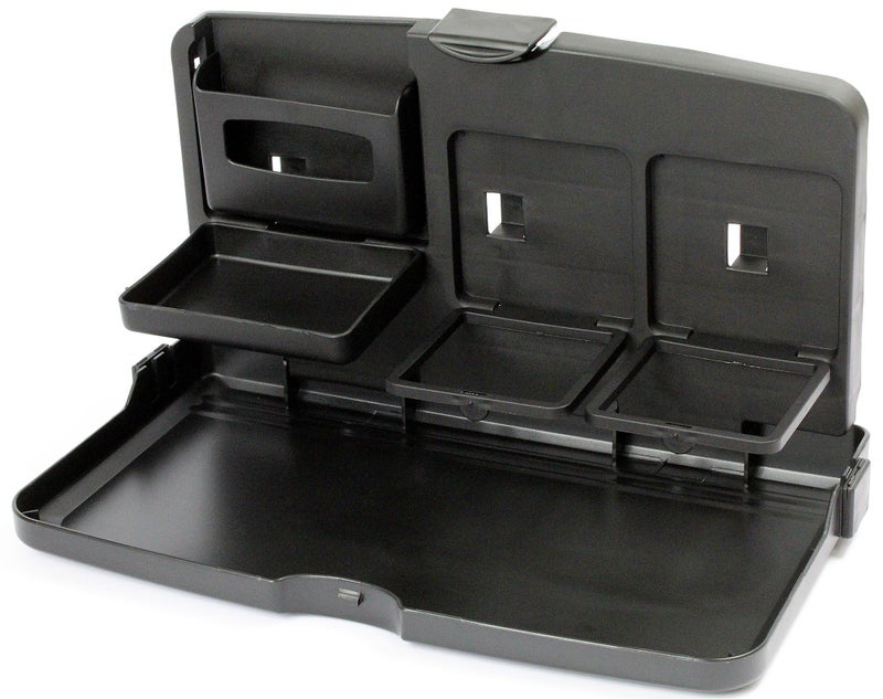 Eurow Car Backseat Travel Tray with Dual Cup Holders, Snack and Meal Storage, Phone Slot, Hooks, Easy-Clean Surface, Fits Most Vehicles, Installs in Seconds, Ideal for Kids and Road Trips - Image 1